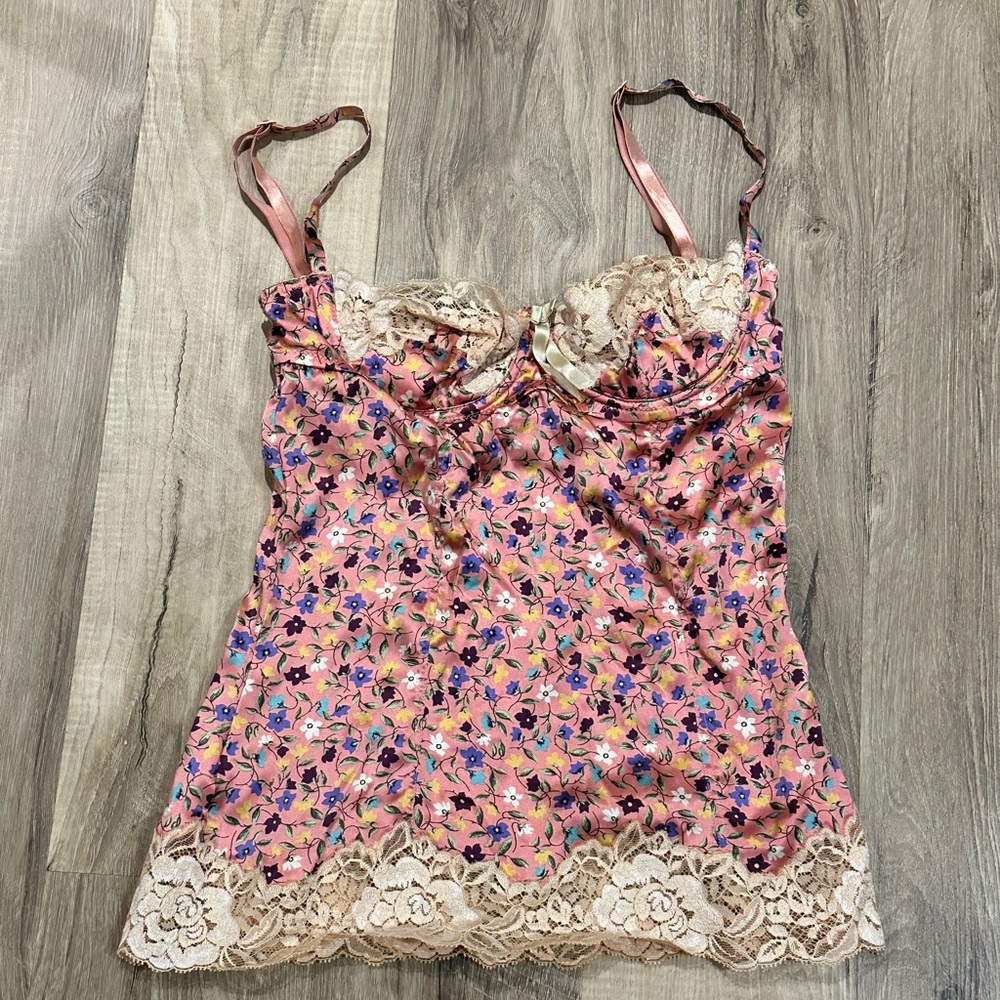 Dolce & Gabbana Silk Lace Corset Bustier Camisole Top Size 34a w/ underwire